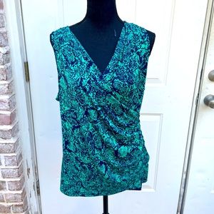 Sofia, Green/Navy, Tank Top, Size L